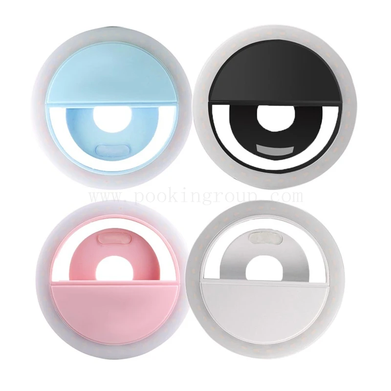 

2017 New USB Rechargeable Arrival Luxury Selfie Portable LED Ring Fill Light For iPhone 6 6S Plus 7 Plus LG Samsung HTC LG