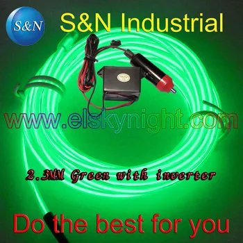 

Green 5M 12VDC Neon Light EL Wire Rope Tube with Controller for Car decorative light atmosphere lamp interior modification