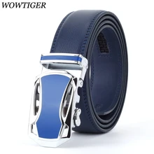 WOWTIGER новые модные дизайнерские ремни для мужчин скользящая пряжка с храповым механизмом роскошный кожаный мужской ремень автоматический ceinture homme
