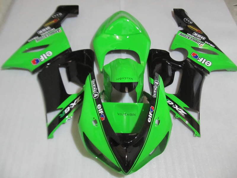 Обтекатель для Kawasaki ninja ZX6R 05 06 зеленый черный обтекатель корпуса 2005 2006 TP14|Накладки