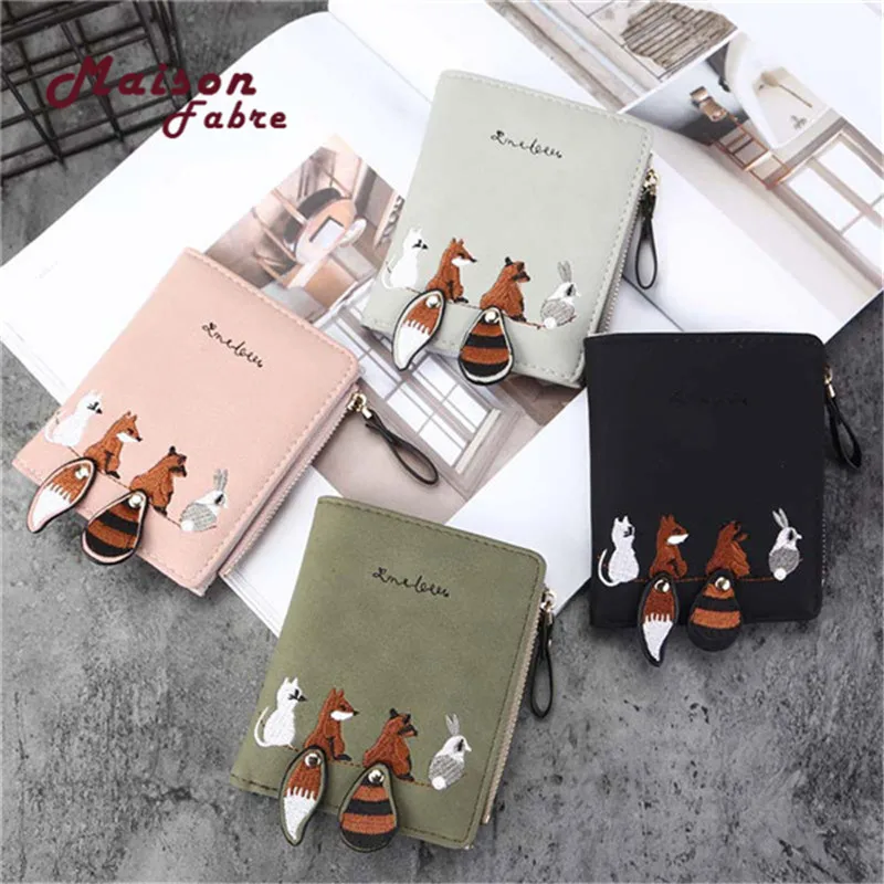 

GGHB@Fashion Women's Wallet Lovely Cartoon Animals Leather Female Small Coin Purse Hasp Zipper Kid Purse Card Holder For Girls