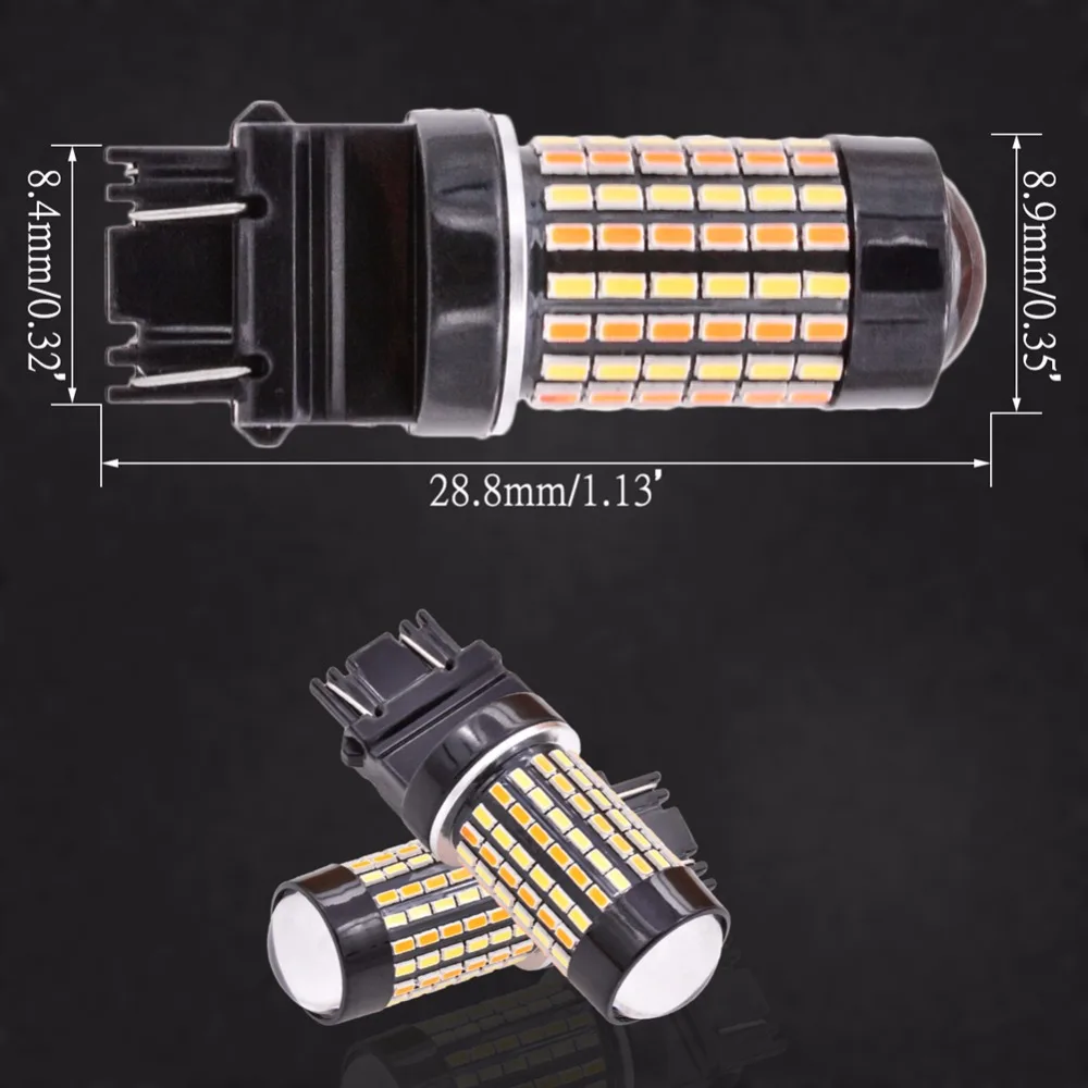 Katur 2x3157 переключающиеся светодиодные лампы белый и желтый двойной цвет P27 T25 Led DRL сигнал поворота Задний стоп-светильник 7443 1157/BAY15D