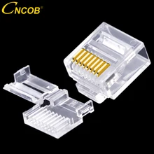 Cncob cat6 utp corpo curto, duas peças, cabo conector rj45 modular 8p8c, conector de rede ethernet computador plug 50 peças