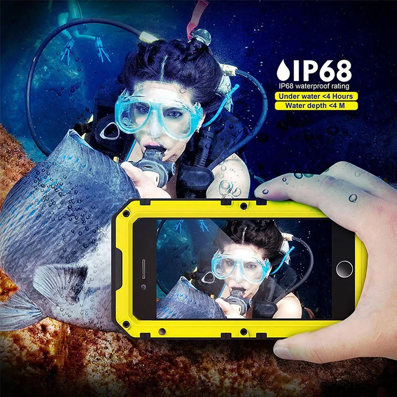 IP68 воды доказательство покрытия для iPhone XR чехол водонепроницаемый металлический