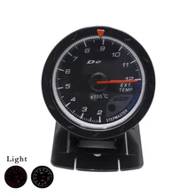 Freies verschiffen abgas temp lehre 60 MM EGT/EXT temp che schwarz Gesicht mit Red & White Led auto auto gauge/drehzahlmesser/auto meter