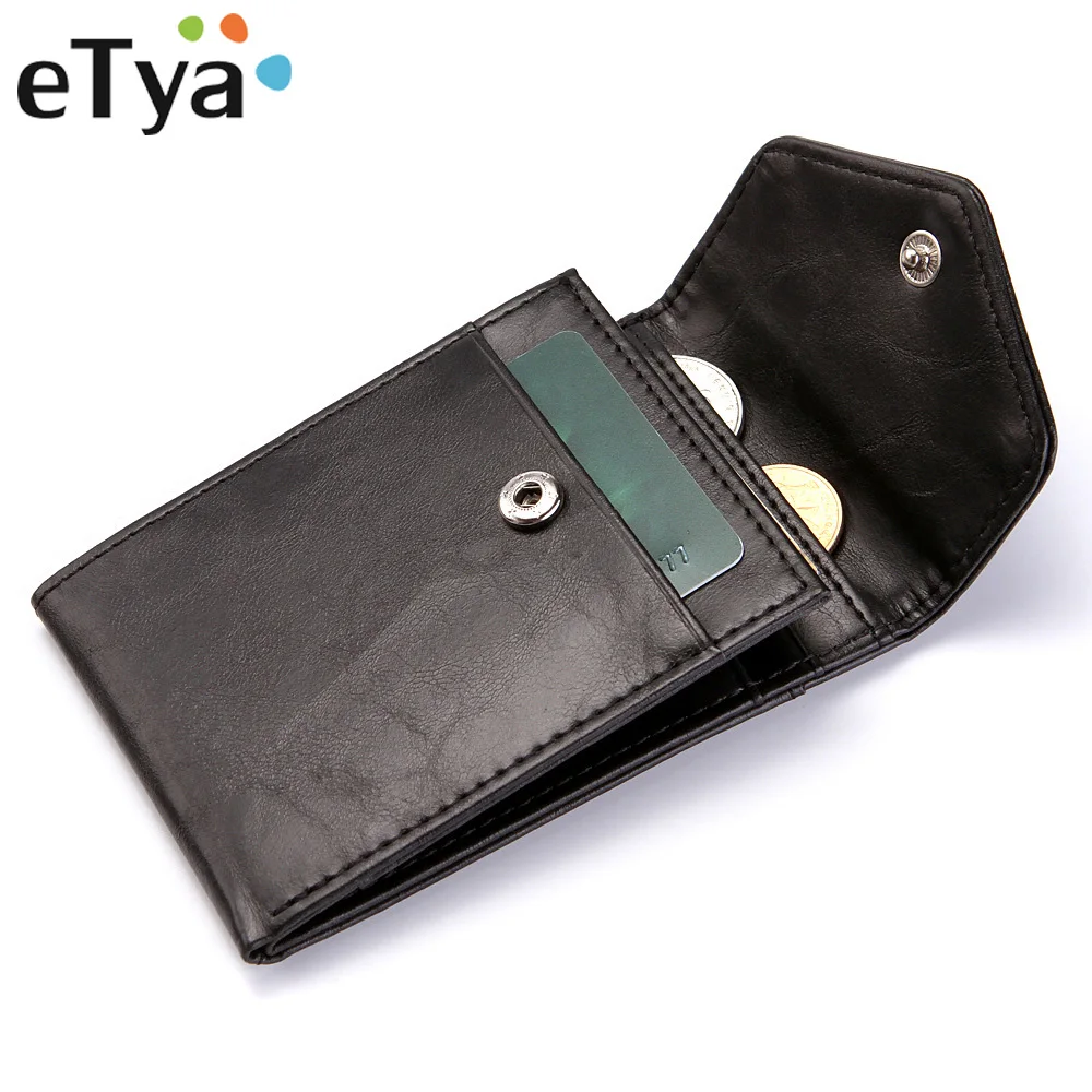 Кожаный брендовый кошелек eTya для мужчин Модные Винтажные короткие тонкие