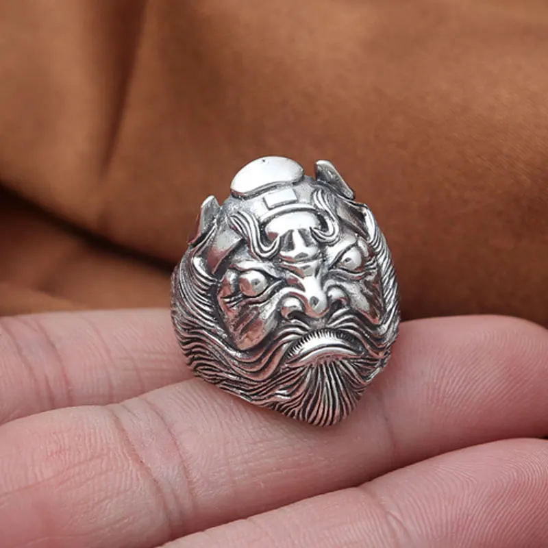 FNJ 925 Серебряное кольцо Чжун Куй Lucky в стиле панк модная новинка ювелирное изделие