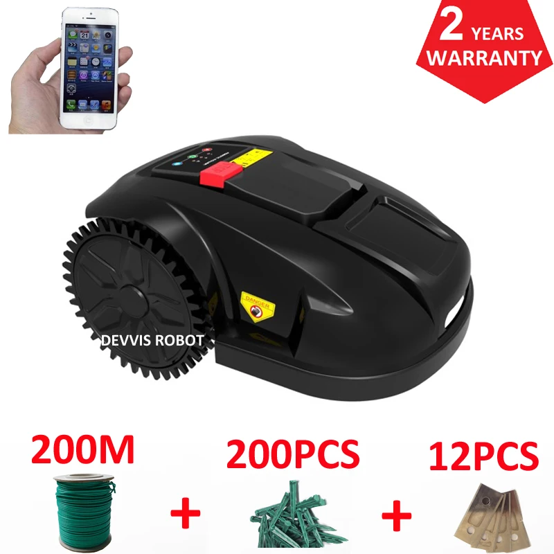 

Cheapest Electric Lawn Mower Grass Cutter Robot E1800S Garden Mowing Robot With 2.2AH Li-ion Battery, 200m Wire+200pcs Pegs