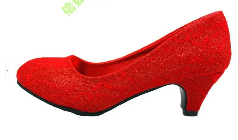 2015 Classical And Comfortable Wedding Shoes Women S Red Sequined