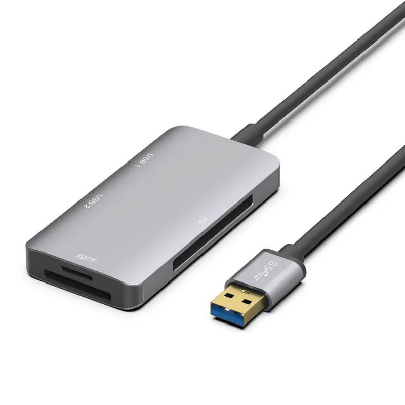 Высокая скорость мульти USB 3,0 концентратор 2 порта Сплиттер Адаптер HUB + SD + TF + устройство считывания SF карт для MacBook Air компьютер PC Аксессуары