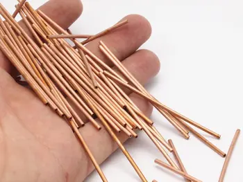 

30 Raw Copper Tube Beads 2x65mm D366