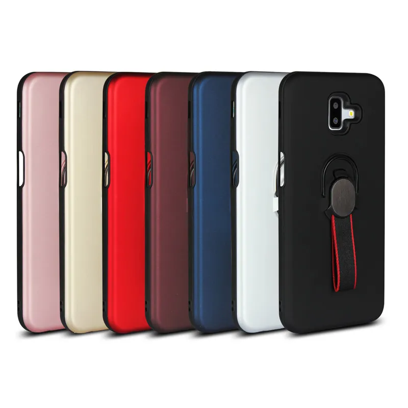 Luxury Case for Samsung Galaxy J6 Plus PC+ Soft TPU Silicone Magnetic Finger Ring Holder J6+ Protector |