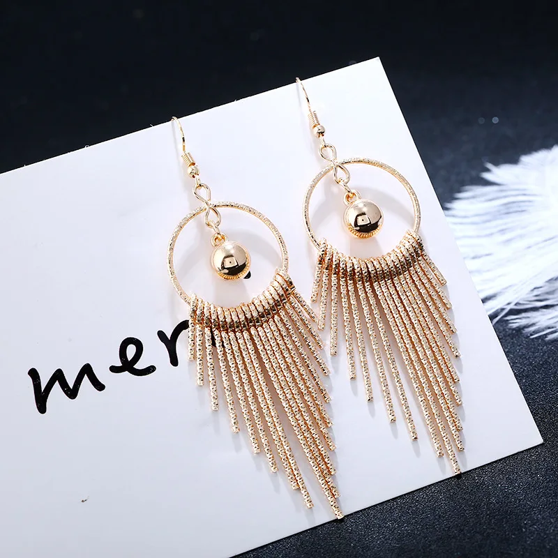 

Fashion Vintage Swing Earrings for Women Jewelry Shiny Tassel Earring Long Drop Dangle Earring 2044