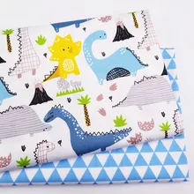 מודפס Dinasour ילדים 100% כותנה אריג בד, טלאי בד, DIY תפירת Quilting שומן רבעים חומר עבור תינוק וילד(China)