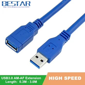 

USB3.0 Extension Cable USB 3.0 Cable A Male to Female Data Sync Fast Speed Cord Connector for Laptop PC Printer Hard Disk