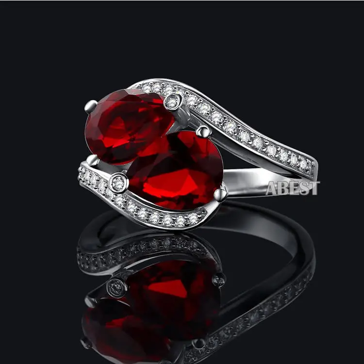 AINUOSHI Trendy Pear Cut Waterdrop Women Rings Genuine 925 Sterling Silver Jewelry Lady Twisted Band Engagement Wedding Ring