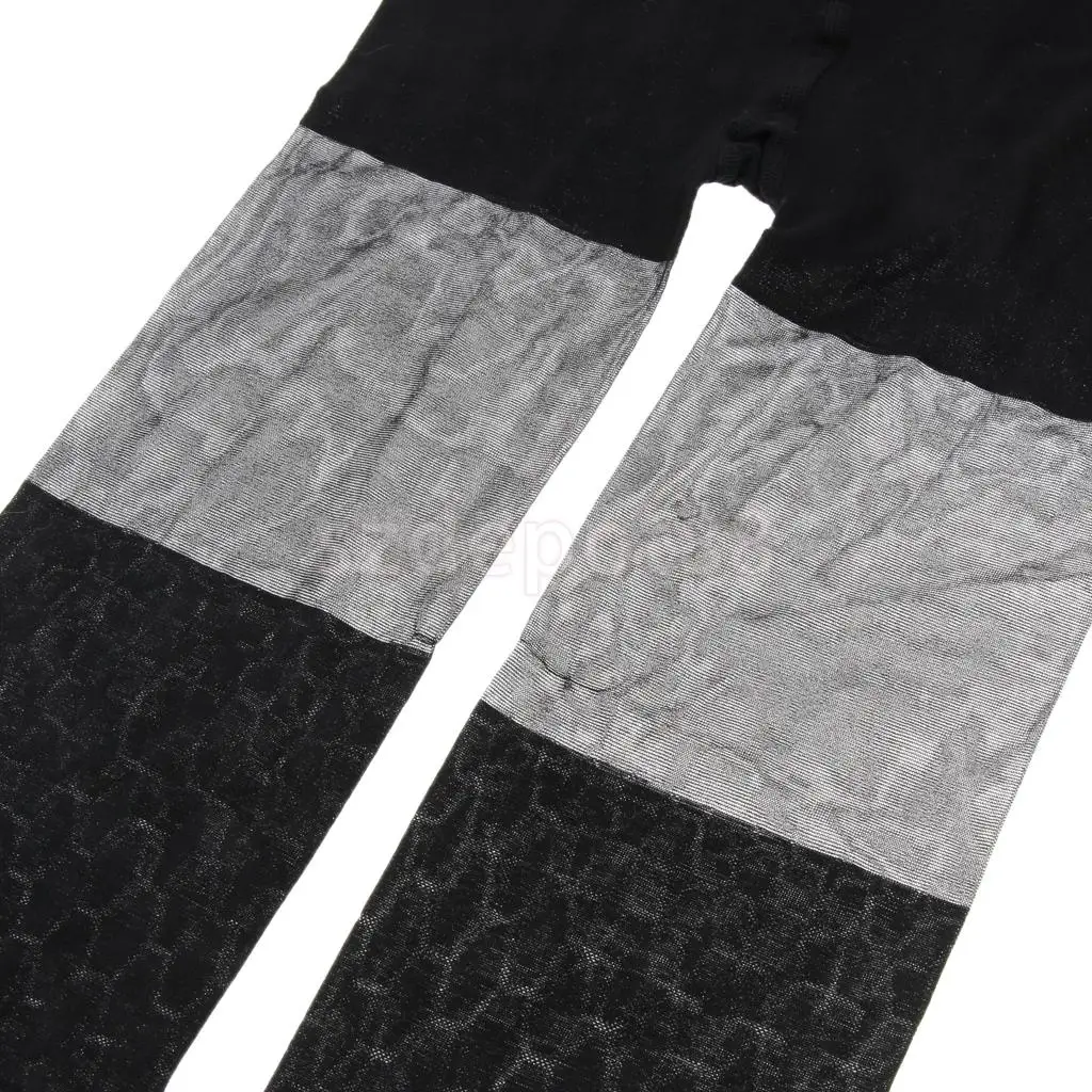 Women Lady Fashionable Sheer Tights Geometric Polka Dot Floral Patterned Elastic Pantyhose Long Stockings