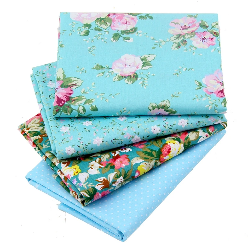 

4pcs/lot Floral Print Tissus Cotton Patchwork Fabric Telas Fat Quarter Bundles Quilting Fabric For Sewing Cloth Bedding 40*50CM