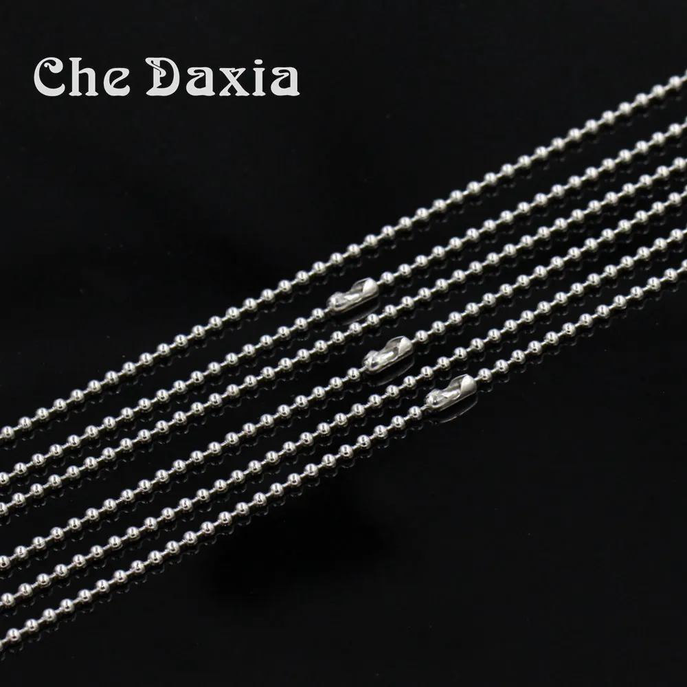 2mm Diameter (45/50/55/60/65cm Length) Beaded Ball Necklace Chains For
