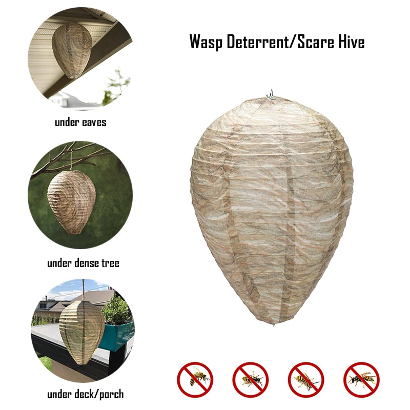 

Flying Hanging Wasp Bee Trap Fly Insect Simulated Anti Wasp Nest Effective Safe Non-Toxic Wasp Deterrent for Wasps Hornets