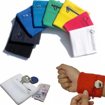 

Zip Wrist Support Wallet Elastic Wristband Running Cycling Tennis Sports Protector Coin Bag Fitness Powerlifting Wrist Brace