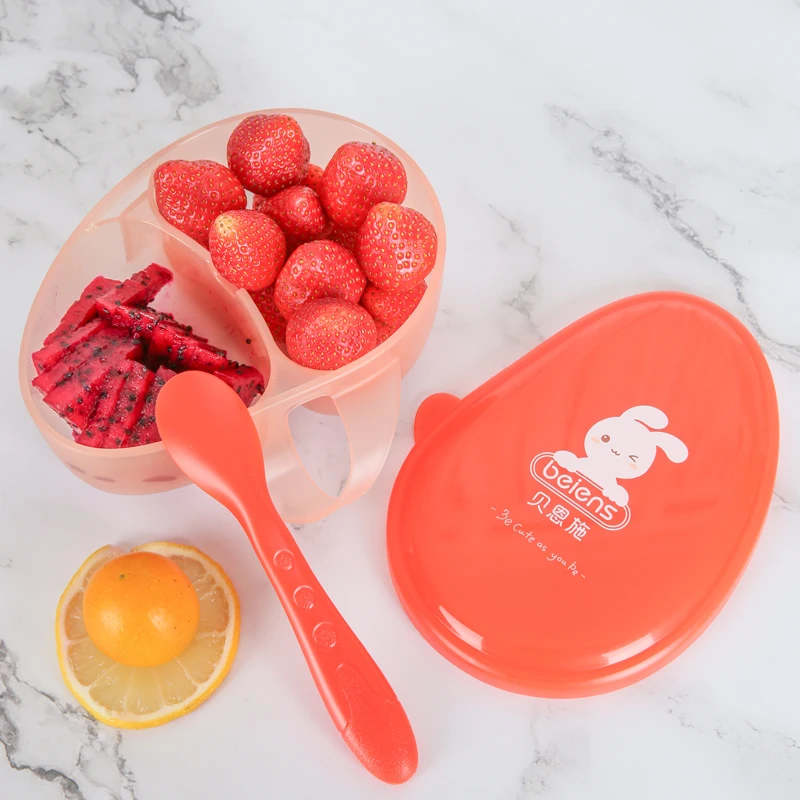Beiens Baby Bowl Spoon 2Pcs Set Kids Feeding Dishes Partition Design Child Tableware Learning Spill-Proof Food Fruit Bowl Beiens Baby Bowl Spoon 2Pcs Set Kids Feeding Dishes Partition Design Child Tableware Learning Spill-Proof Food Fruit Bowl