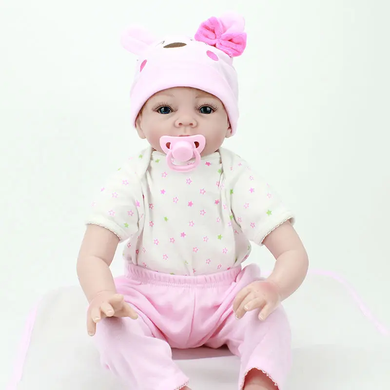 nem22 Inch Newborn cotton Body Silicone Doll Reborn Vinyl Realistic