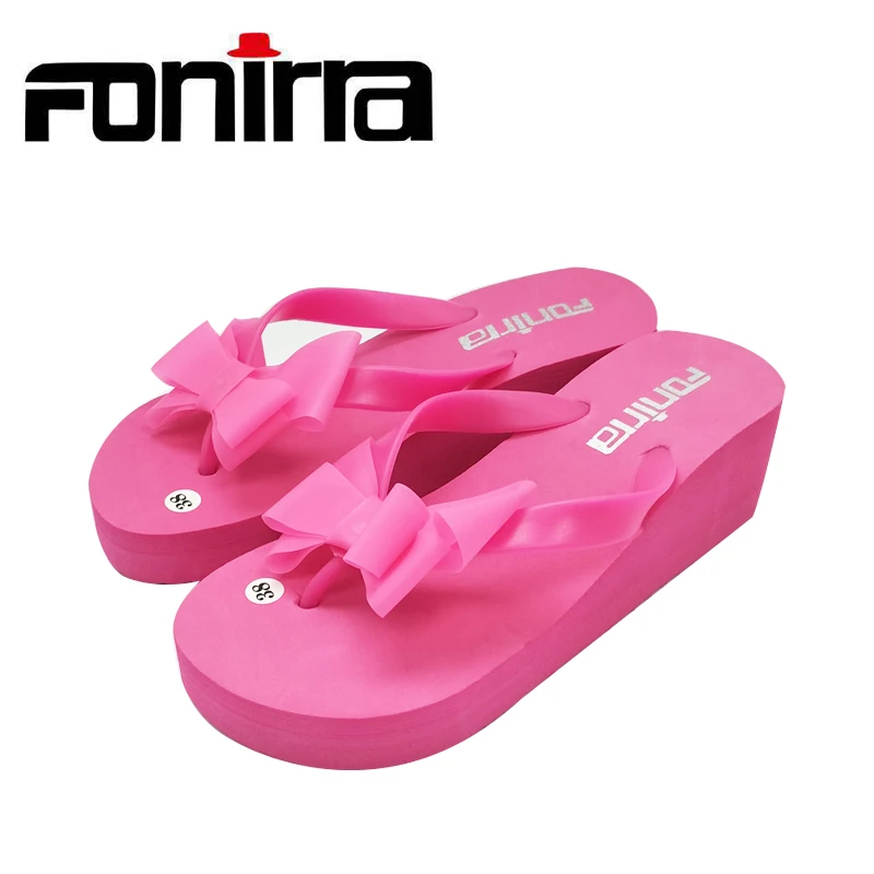 FONIRRA Women Flip Flops Bownot Sandals Shoes Sapato Feminino Beach Wedge Flip Flops Women Slipper Shoes