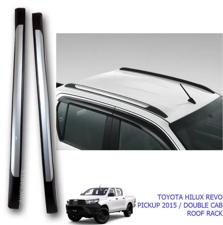 

High Quality! Car styling Roof Rack Side Bar Rails For Toyota HiLux (GUN136R) 2015-2017