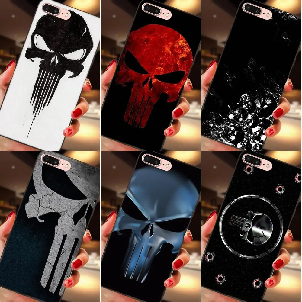 Мягкий чехол для телефона Comic Black Каратель логотип Apple iPhone 4 4s 5 5S SE 6 S 7 8 Plus X XS Max