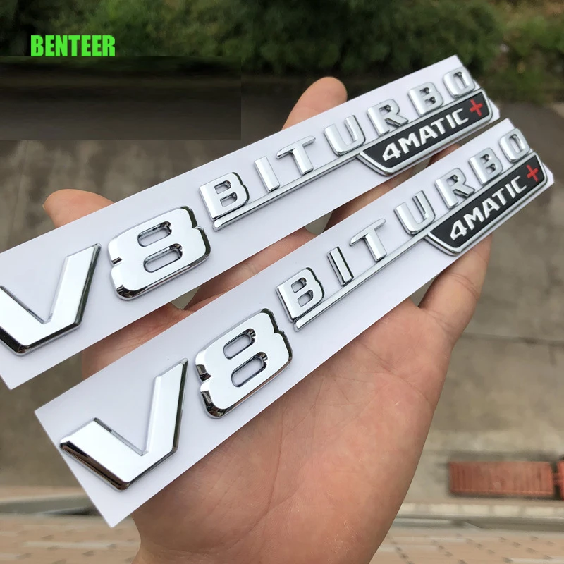 2 шт. V8biturbo 4matic Стикеры для Mercedes Benz AMG GLS GLC C/E/Стекло W204 W205 W211 A45 CLK C180 E200 CLA GLK GLE GLA