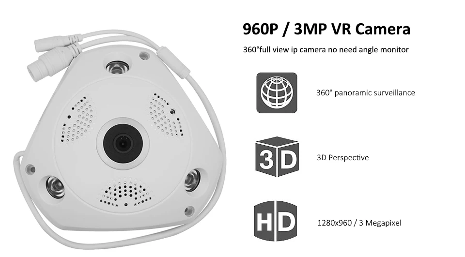 Yoosee панорамная камера с углом обзора 360 градусов HD 960P 3 мегапиксельная ip Wi Fi