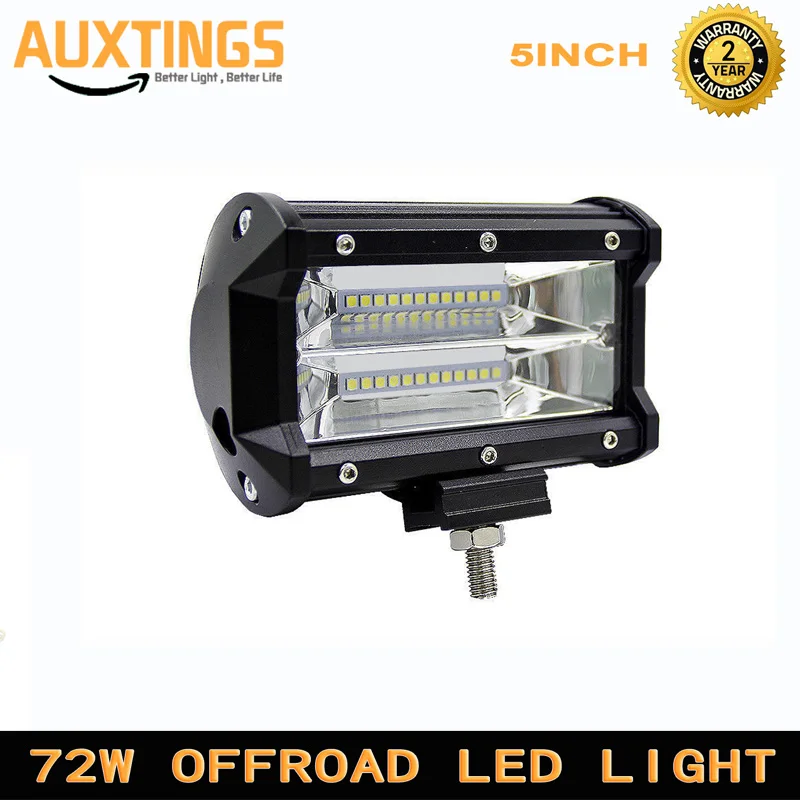 72W 5Inch Three Rows LED Work Light Bar 12V 24V Combo FOR 4x4 OFFROAD ATV TRUCK BOAT UTV Auto Driving Lamp | Автомобили и