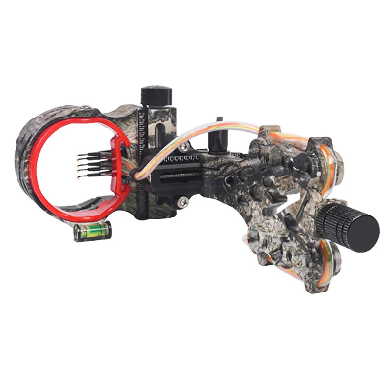 

5 pins Compound Bow Sight Micro Adjust Bow Sight with Light Outdoor Hunting Athletics Bow Sight Camo