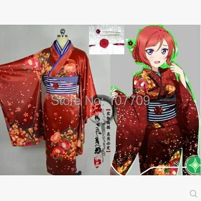 

Love Live! School Idol Project Nishikino Maki Cos Anime Party Cosplay Costume Uniform New Year Lolita Printing Kimono Clothing