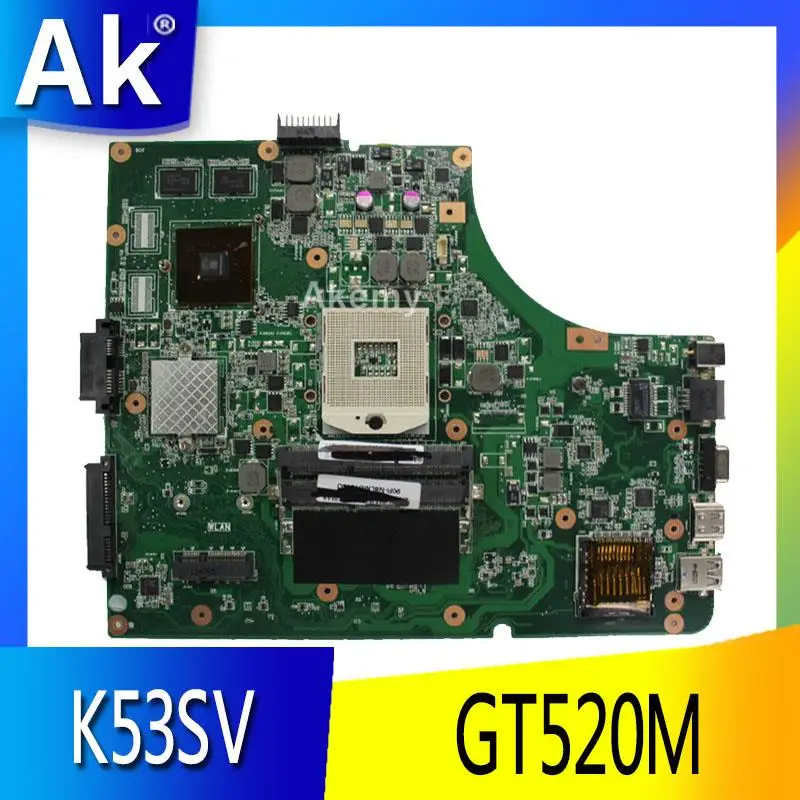 

AK K53SV Laptop motherboard for ASUS K53SV K53SC K53S K53 Test original mainboard REV 3.0/3.1 GT520M