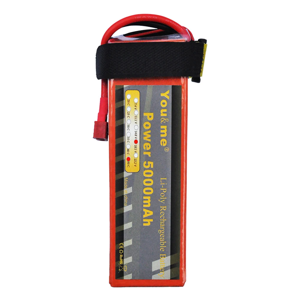 

Youme LiPo Battery 5000mAh 18.5V 5S 50C Max 100C For RC helicopter Car Drone Quadcopter