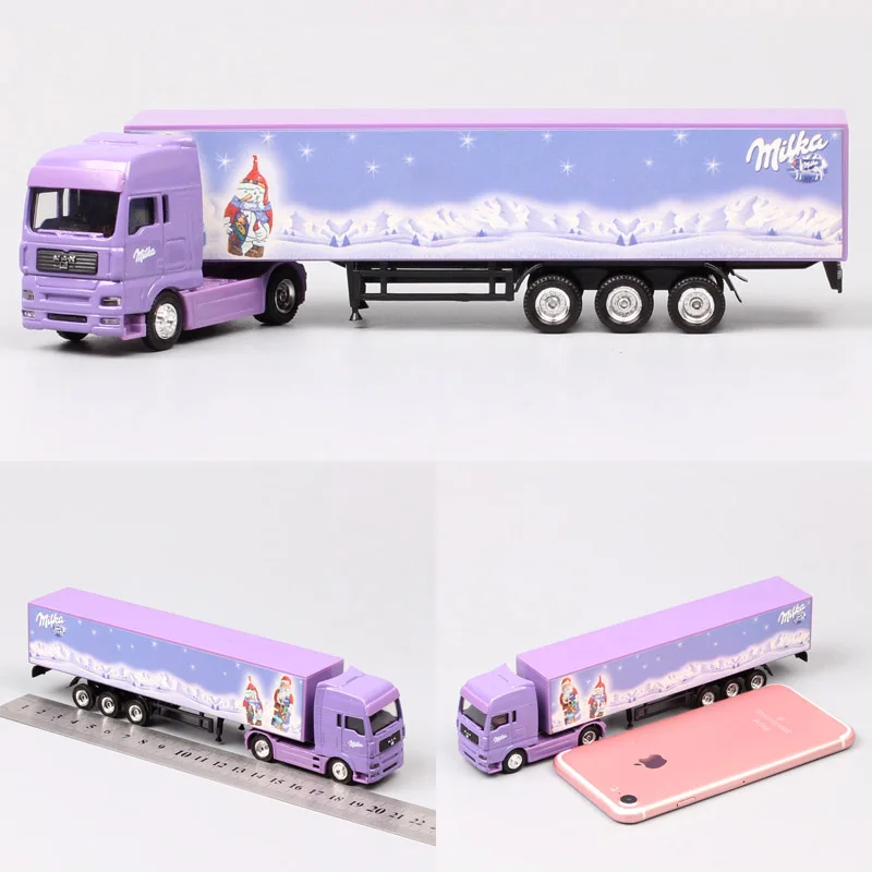 1/87 Scale Mini Small Germany Advertising AD Media container Cargo trailer tow Truck Diecasts& Toy Vehicles model Cars souvenir