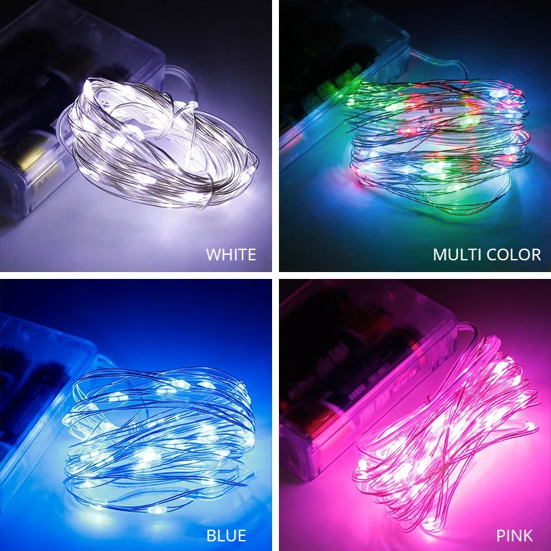 Лучший! LYFS 2M 20 LED Starry String Lights LED Питание от батареи Прозрачный медный провод Сказочные огни