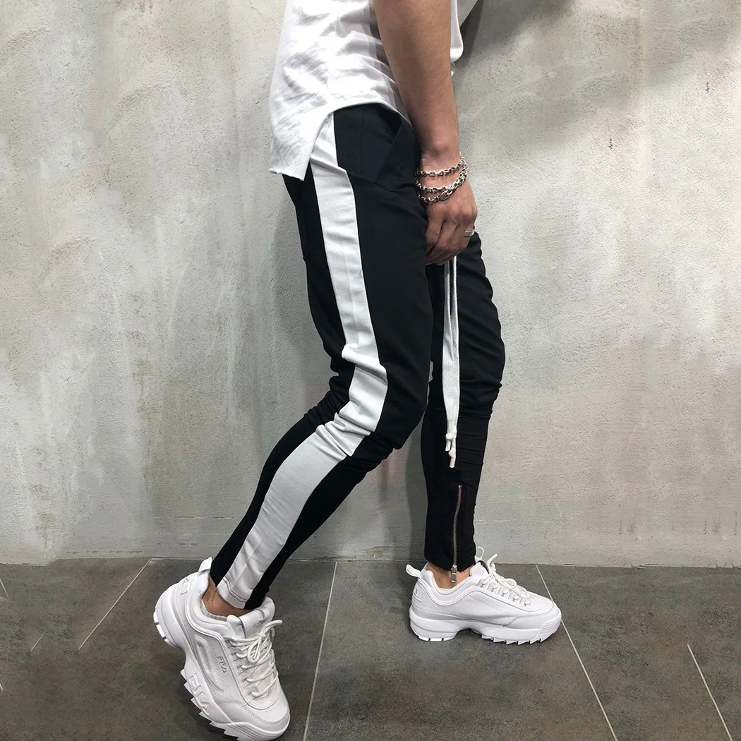 mens zipper track pants