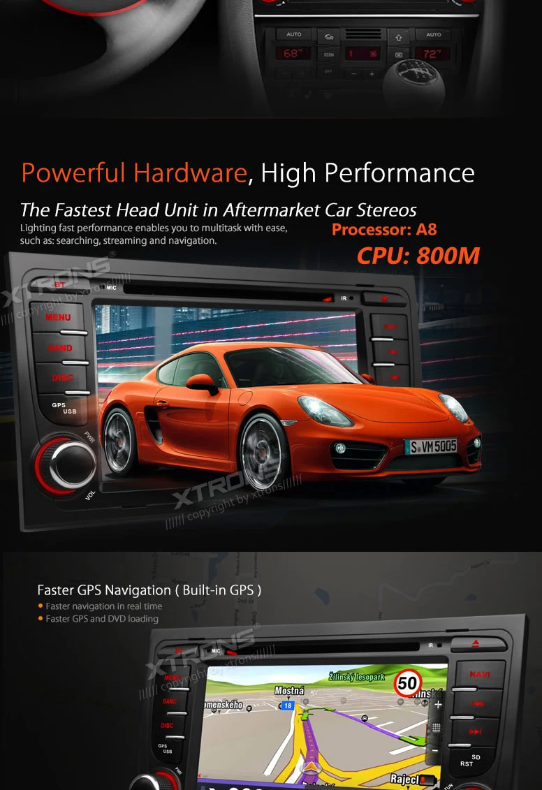 Top 7" Special Car DVD for Audi A4 2002-2008 & Audi S4 2002-2008 & Audi RS4 2002-2008 with External DVR Camera Support 6