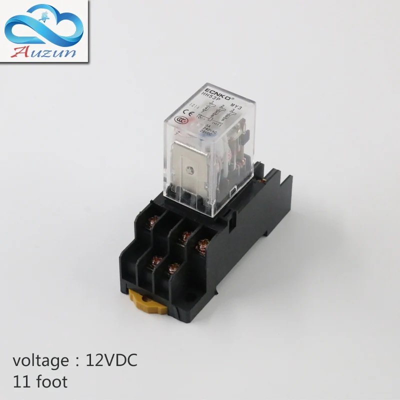 

10 pieces hh53P small dc 12 v relay with intermediate relay lamp base current is 5 a silver contact eleven feet