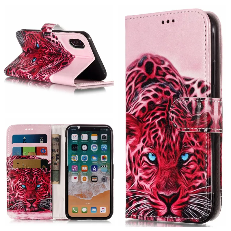 

Wallet Stand Flip PU Leather Case for iPhone Xr Xs Max Card Slot Phone Cases For iPhone X 8 7 6S 6 Plus Retro Flip Cover Capa