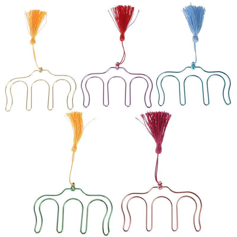 

1PC Metal Music Book Clip Bookmark Page Holder Paper Clip with Decorative Tassel Music Folder Stationery
