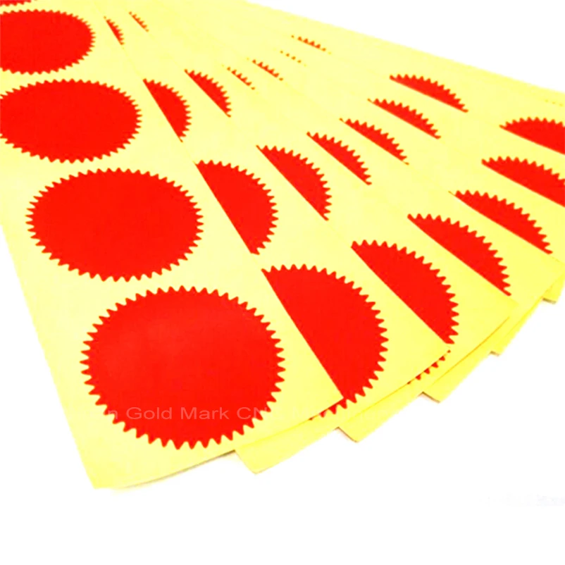 

JNHXSK free shipping red sticker for laser engraving and cutting machine engraver machine Special custom diameter 45mm