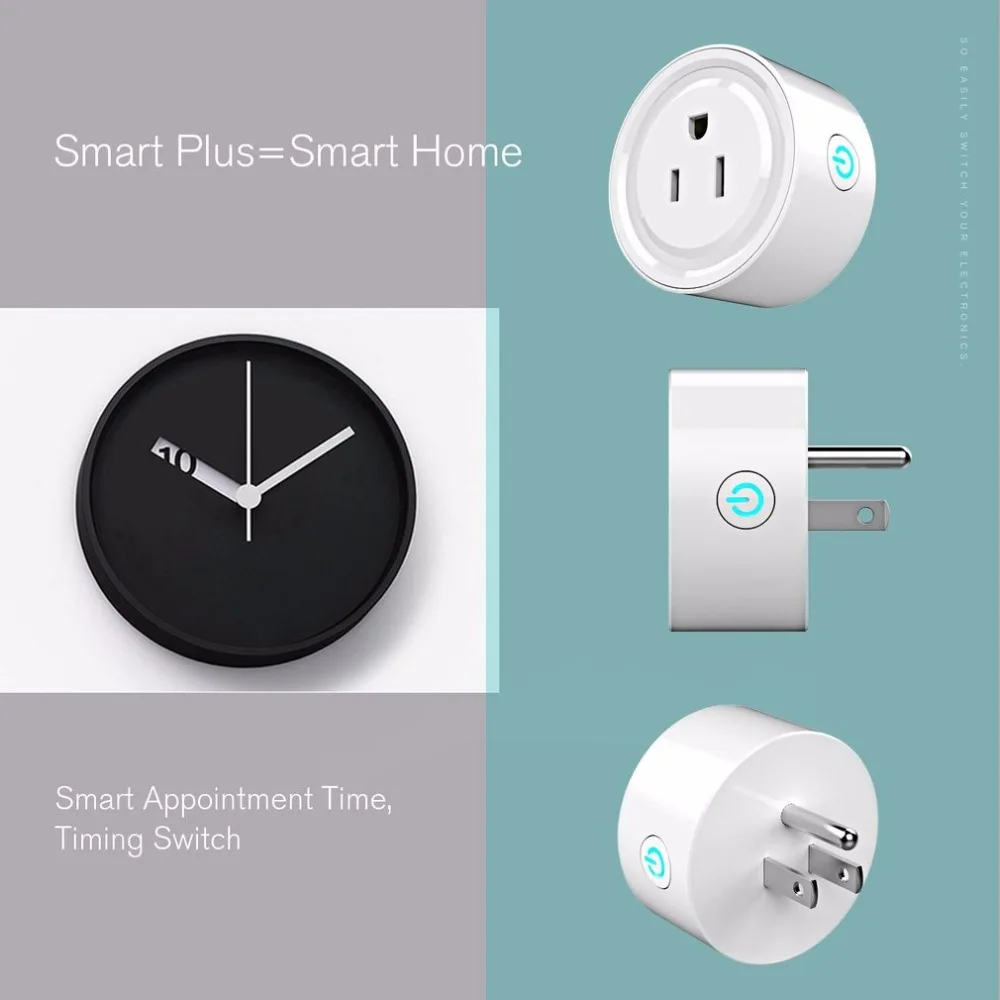 

Wifi Plug Smart Household Home Power Control Socket Remote Control US Plug Wifi control no hub with timer function voice control