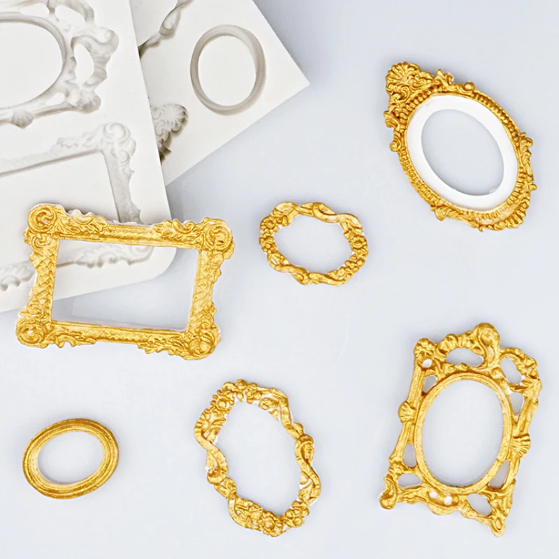 Vintage Frame Border Silicone Mold Fondant Mould Cake Decorating Tools Chocolate Gumpaste Molds