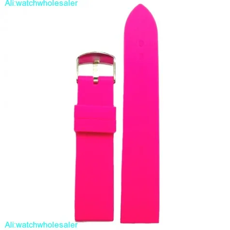 18mm Happy Hot Pink Silicone Jelly Rubber Ladies Watch Band Straps WB1002W18JB