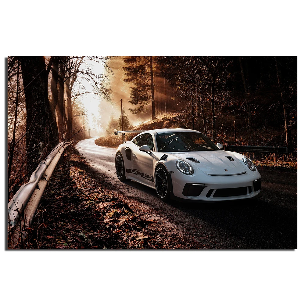 

911 GT3 Super Car Poster Wall Art Pictures for Living Room Home Decor Framed Canvas Painting