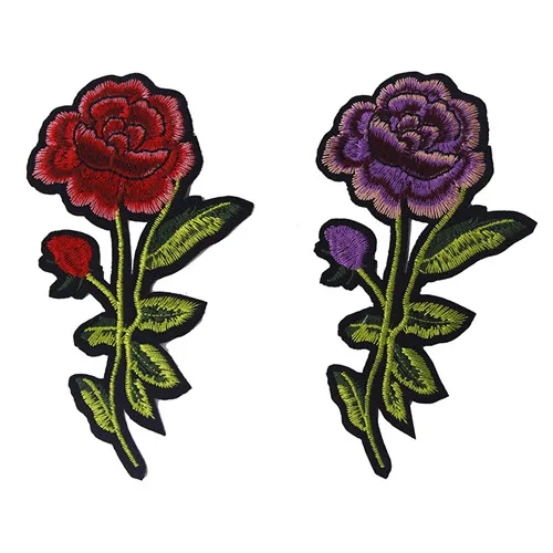 5piece roes flower patches embroidery sew on applique lace fabric